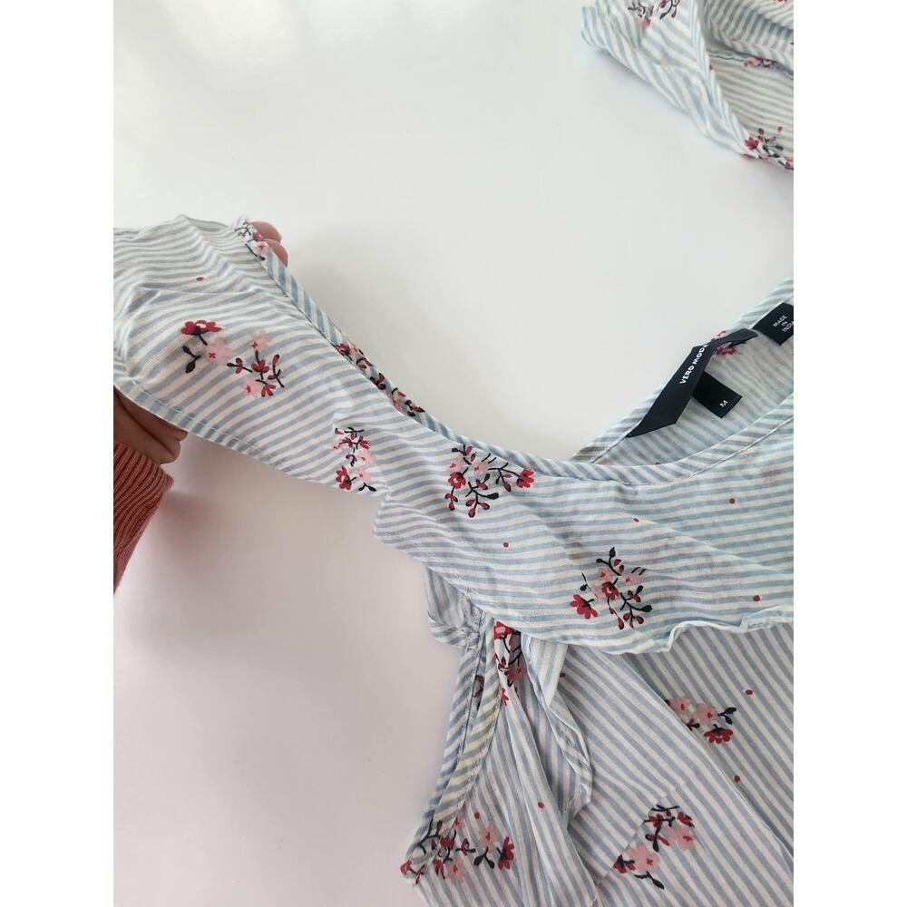 Vero Moda Ruffle Tank, Striped/Floral, Medium - Picture 4 of 10